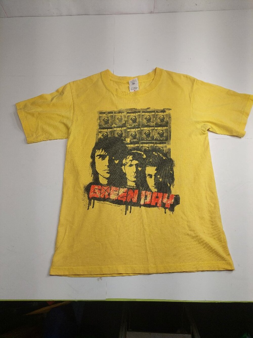 Vintage Green Day 2 Sided Shirt Yellow 21st Century Breakdown Tour 2009 Size S